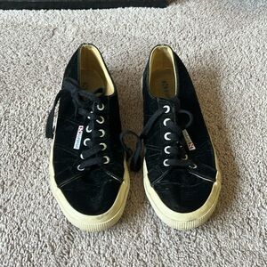 Velvet Black Superga Sneakers